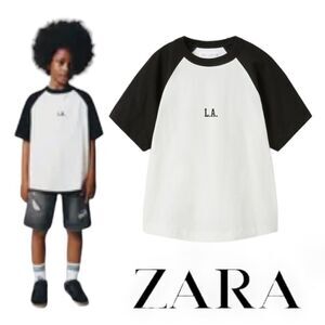 ZARA Kids | Ecru/Black | RAGLAN T-SHIRT